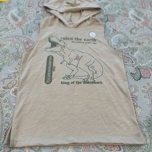 Garanimals Tan Dinosaur Hooded Tank Boys 7 NWT
